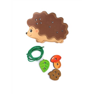 Деревянная шнуровка для детей «Ежик» Baby Toys