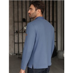 Лонгслив из мягкого фактурного трикотажа с плетеным воротником поло на молнии