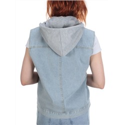 803 BLUE/GRAY Джинсовый жилет женский (100% хлопок) размер 50