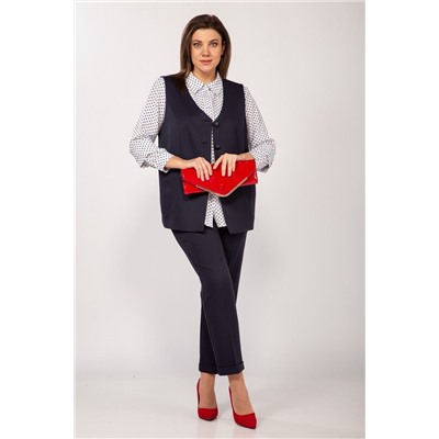 TrikoTex Stil М2520 синий, Брюки,  Блуза,  Жилет