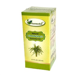 LEMONGRASS Natural Essential Oil, Karmeshu (ЛЕМОНГРАСС натуральное эфирное масло, Кармешу), 10 мл.