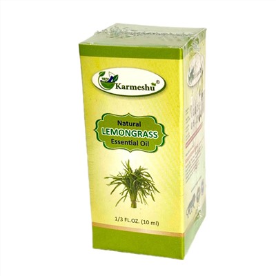 LEMONGRASS Natural Essential Oil, Karmeshu (ЛЕМОНГРАСС натуральное эфирное масло, Кармешу), 10 мл.
