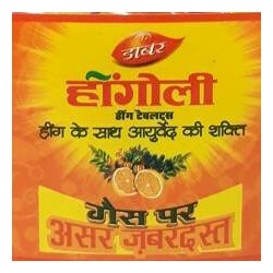 HINGOLI Tablets, Dabur (ХИНГОЛИ, таблетки от избыточного скопления газов в кишечнике и пищеварения, Дабур), уп. 4 таблетки.