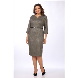 Lady Style Classic 1737/2 серый_с_оранжевым/клетка, Платье