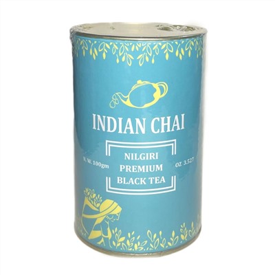 Indian Chai NILGIRI Premium BLACK TEA, Bharat Bazaar (НИЛГИРИ Премиум, ЧЕРНЫЙ ЧАЙ, Бхарат Базаар), банка 100 г.