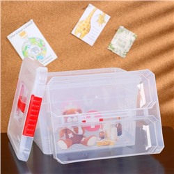 Контейнер-органайзер с крышкой «Аптечка», 5 л, 25×20×16 см, лоток органайзер S, цвет прозрачный