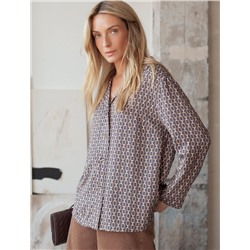 Блузка из вискозы с принтом