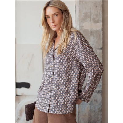 Блузка из вискозы с принтом