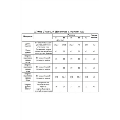 Tensi 323, Платье