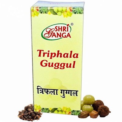 TRIPHALA GUGGUL, Shri Ganga (ТРИФАЛА ГУГГУЛ в таблетках, для очищения, омоложения организма, Шри Ганга), 100 г. - СРОК ГОДНОСТИ ДО 30 ИЮНЯ 2025 ГОДА