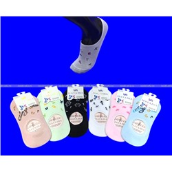 ЦВЕТНЫЕ следки женские короткие с силиконом арт. 6902