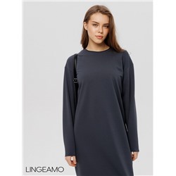 Женское платье макси из футера 2-х нитки Lingeamo графит ВП-10 (33)