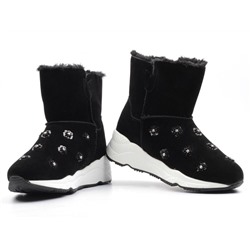HW872-1 BLACK Дутики женские зимние (искусственные материалы) размер 38