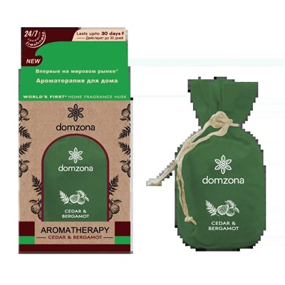 Aromatherapy CEDAR & BERGAMOT, Domzona (Ароматерапия для дома КЕДР И БЕРГАМОТ аромасаше, Домзона), 80 г.
