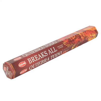 Hem Incense Sticks BREAKS ALL (Благовония РАЗРУШАЮЩИЕ ПРЕПЯТСТВИЯ (Красный и Белый Сандал, Кедр), Хем), уп. 20 палочек.
