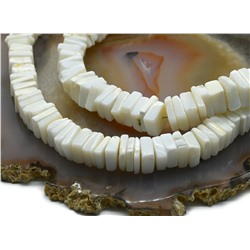 Бусы из Агата белого квадрат 7*2мм, 49см, 38,4г