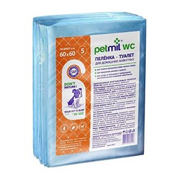 Пеленки PetMil WC с суперабсорбентом 60х60 5 шт. (85) АГ