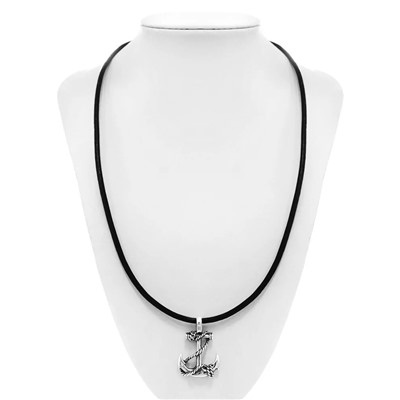 Колье из серебра кожа, Ю-52003ч