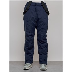 Полукомбинезон утепленный женский зимний горнолыжный темно-синего цвета 1333TS