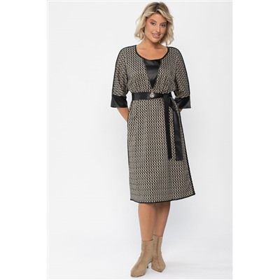 Платье Селин (черно-бежевое) П11301