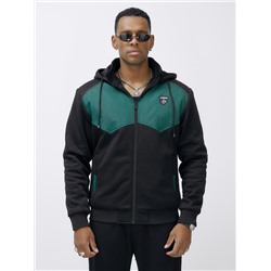 Спортивный костюм мужской зимний с начесом зеленого цвета 7332Z