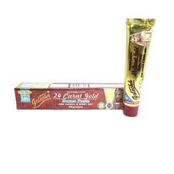 24 CARAT GOLD Henna Paste MAROON, Golecha (Хна для мехенди с шиммером 24 каратного золота ТЁМНО-БОРДОВАЯ в тубе, Голеча), 35 г.