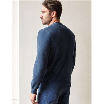 Джемпер фактурной вязки из хлопка с нейлоном