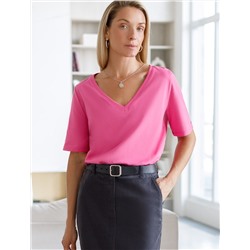 Футболка из 100% хлопка с V-образным вырезом