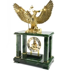 Каминные часы из нефрита "Двуглавый Орел" 305*155*490мм.
