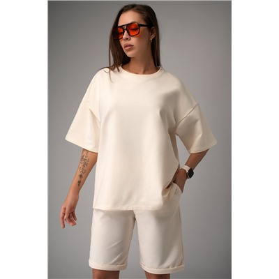 Женский костюм оверсайз из футера двухнитки Happyfox