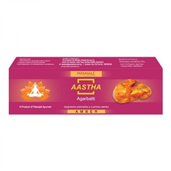 Aastha agarbatti AMBER, Patanjali (Аастха благовония АМБЕР, Патанджали), 75 г.