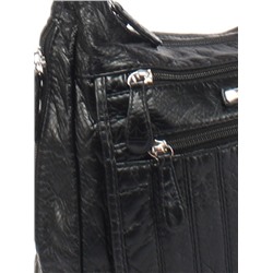 Сумка женская искусственная кожа Guecca-1666,  2отд,  плечевой ремень,  черный 257391