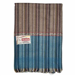 MOHINI SHAWLS Тёплый тибетский палантин В ПОЛОСКУ, цвет КОРИЧНЕВЫЙ (размер 200 см. х 90 см.), 1 шт.