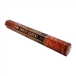 Hem Incense Sticks AMBER-SANDAL (Благовония АМБЕР - САНДАЛ, Хем), уп. 20 палочек.