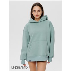 Женский худи оверсайз из футера с начесом Lingeamo мятный ВК-24 (25)