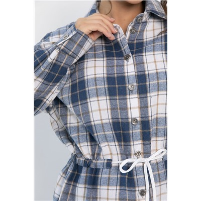 Рубашка хлопковая Джанет (сине-белая) Б14272-4М