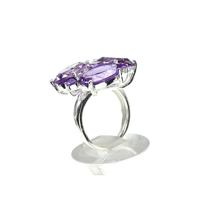 Кольцо и Серьги С925 с аметистом, размер 19, 25г