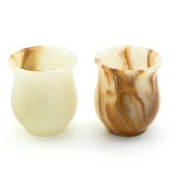 Подарочные стаканы из оникса 2 шт (65*65*70мм) уп. бархат