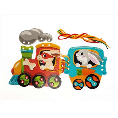 Шнуровки и липучки. «Паровозик» BABY TOYS