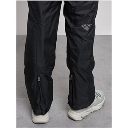 Полукомбинезон с высокой посадкой женский зимний черного цвета 7605Ch