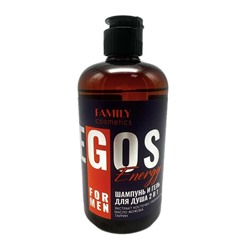 муж. EGOS Шампунь и гель д/душа 2в1 Energy 470ml Family Cosmetics