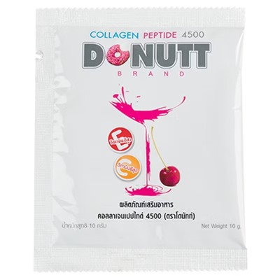 Collagen Peptide 4500, Donutt (Растворимый напиток КОЛЛАГЕН ПЕПТИДЫ СО ВКУСОМ ВИШНИ, Донатт), саше 10 г.
