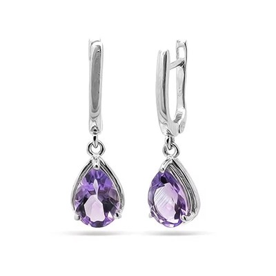 Серьги из серебра аметист, Маркел