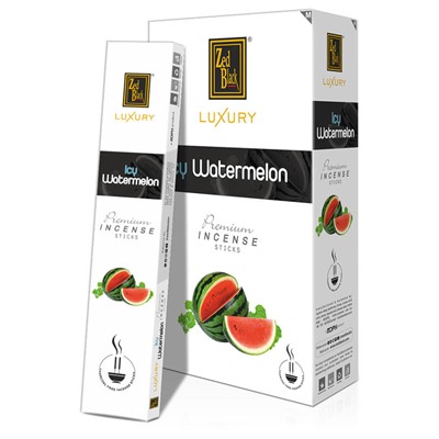 Luxury ICY WATERMELON Premium Incense Sticks, Zed Black (Лакшери ЛЕДЯНОЙ АРБУЗ премиум благовония палочки, Зед Блэк), уп. 15 г.