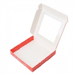 Коробка для печенья "Новогодние чудеса" с окном, 16*16*3 см