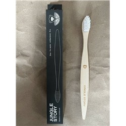 Bamboo toothbrush, For Adults, Antibacterial, Eco, SOFT, Jungle Story (Зубная щетка из бамбука БЕЛАЯ, для взрослых, антибактериальная, эко, МЯГКАЯ), 1 шт.