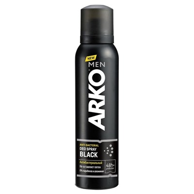 Дезодорант  мужской спрей ARKO BLACK 150мл АКЦИЯ! СКИДКА 5%