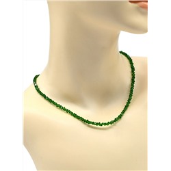 Чокер на шею женский из циркона огранка 4мм цв.зеленый, 44см