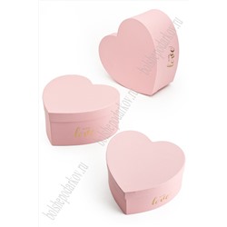 Коробки сердечко 3 в 1, 25*24*12 см (SF-7418) розовый