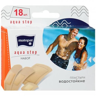 Набор пластырей различных видов Водостойкие MATOPAT AQUA STOP 18шт